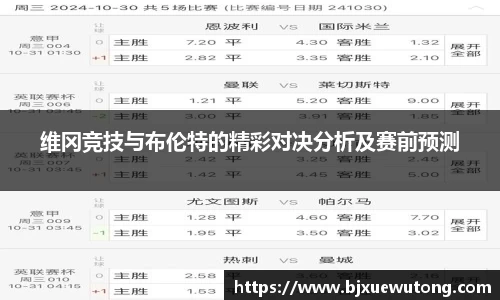 维冈竞技与布伦特的精彩对决分析及赛前预测